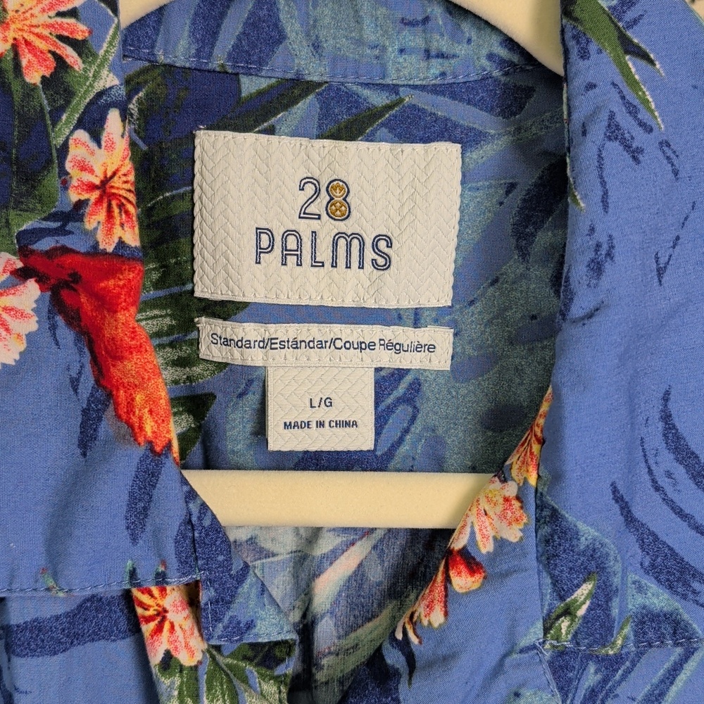 28 Palms Men's Large Hawaiian Shirt Floral Button Up Shirt L - Picture 3 of 9